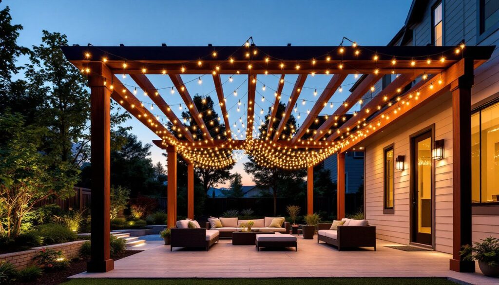 stringing outdoor lights